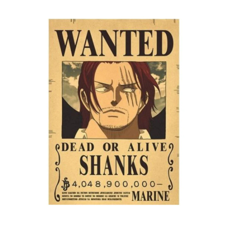 Framed Wanted Dead Or Alive Shanks Paper Poster - (42X30CM) ملصق